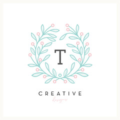 Luxury floral logo design letter A to Z for Beauty Cosmetic business