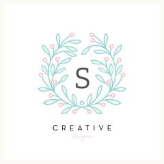 Luxury floral logo design letter A to Z for Beauty Cosmetic business