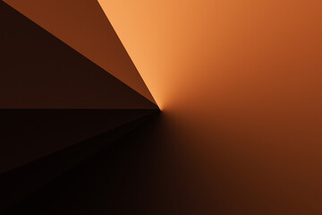 Dark orange brown abstract modern background for design. Geometric. Triangle. Metallic glitter...