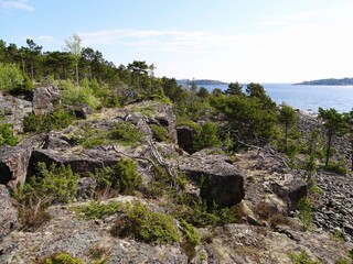 Fototapeta na wymiar Höga Kusten schwedischer Küstenabschnitt, seit 2000 Weltnaturerbe