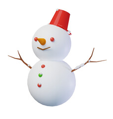 3D素材_かわいい雪だるま