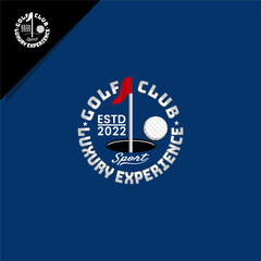 golf sports illustration for emblem logo