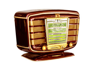 Antique red radio