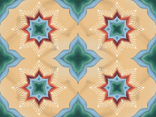 Obraz premium wall and floor tiles design with abstract wallpapers designs with different pattern for kitchen, bathroom and living room - 3D Illustration