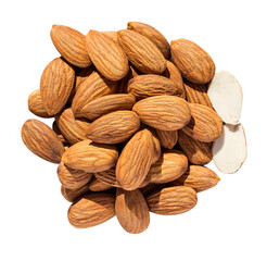 Almonds isolated on transporent background,