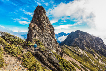 Landscape View Of Yushan Mountains On The Trail To Mt. Jade East Peak, Yushan National  Park, Chiayi, Taiwan