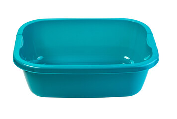 blue plastic wash bowl