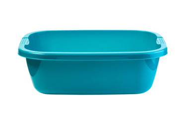 blue plastic wash bowl