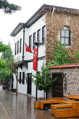 Fototapeta na wymiar Hamamonu district with old historical houses - Ankara, Turkey