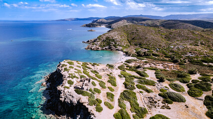itanos beach under itanos ancient port of east crete - obrazy, fototapety, plakaty