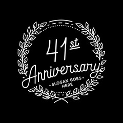 41 years anniversary celebrations design template. 41st logo. Vector and illustrations. 