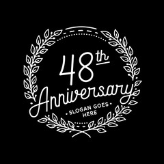 48 years anniversary celebrations design template. 48th logo. Vector and illustrations. 