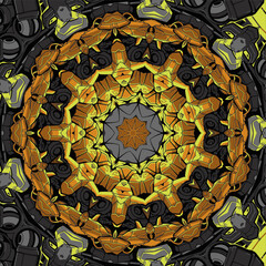 Futuristic science-fiction mandala design