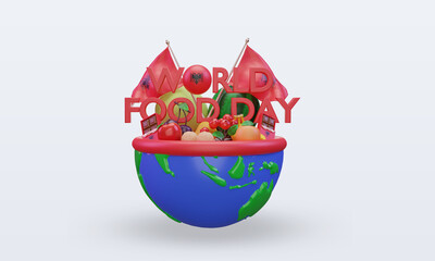 3d World Food Day Albania rendering front view