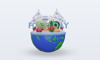 3d World Food Day Argentina rendering front view