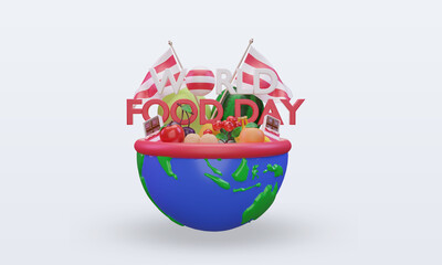 3d World Food Day Austria rendering front view