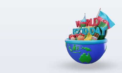 3d World Food Day Azerbaijan rendering right view