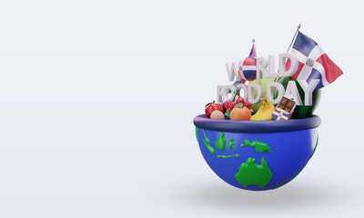 Fototapeta premium 3d World Food Day Dominican Republic rendering right view