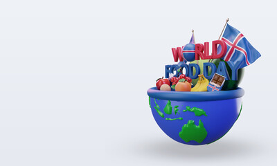 3d World Food Day Iceland rendering right view