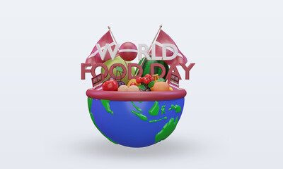 3d World Food Day Latvia rendering front view