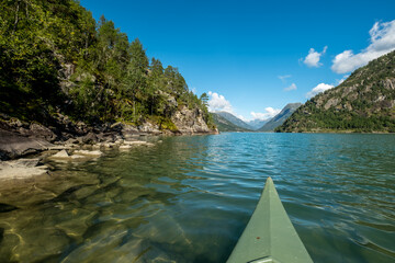 Canoe trip at Hafslovatnet, Norway