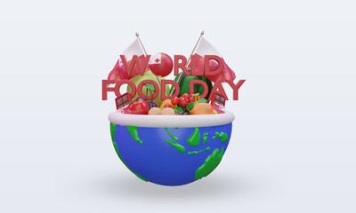 3d World Food Day Tonga rendering front view