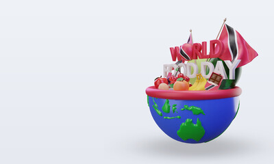 3d World Food Day Trinidad and Tobago rendering right view