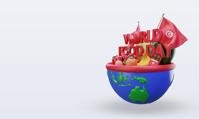 3d World Food Day Tunisia rendering right view