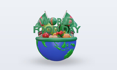 3d World Food Day Turkmenistan rendering front view