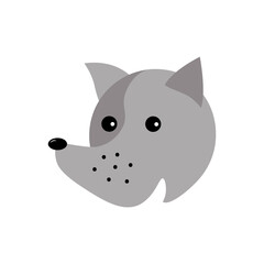 Lovely gray dog. Vector illustration for diaries, notebooks, scrapbooks, scrapbooking, holiday decorations and gifts.