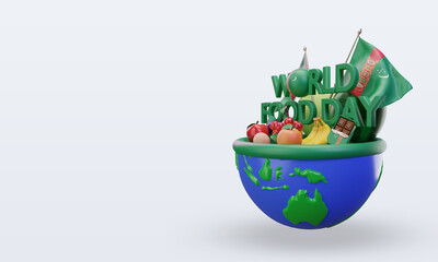 3d World Food Day Turkmenistan rendering right view