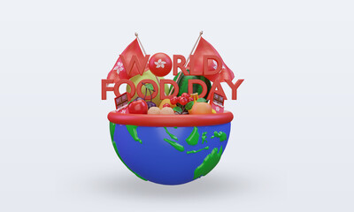 3d World Food Day Hongkong rendering front view