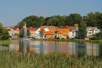 Fototapeta premium houses on the lake