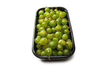 A group of gooseberries isolated on a white background.