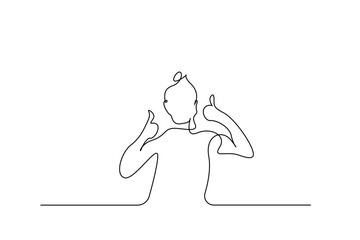 portrait concept of a young woman standing and doing okay accept positive sign