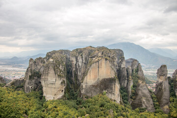 Meteora Monasteries, rocks of Thessaly. Trikala region, Greece