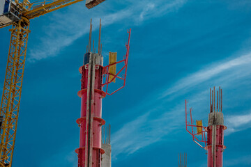 Formwork for round columns in housing construction.