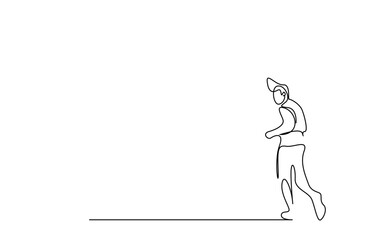 one young person running outside motion concept design simple drawing style
