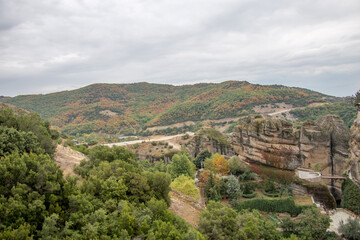 Obraz premium Meteora Monasteries, rocks of Thessaly. Trikala region, Greece
