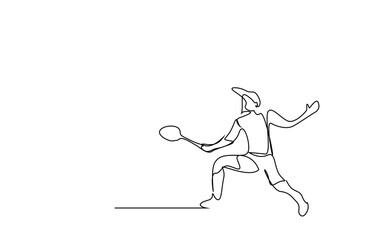 an athlete young male hits the ball with a tennis racket in his hand plays tennis