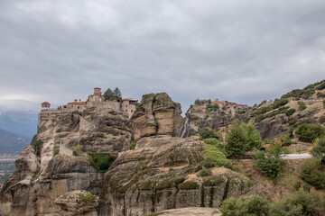 Plakat Meteora Monasteries, rocks of Thessaly. Trikala region, Greece