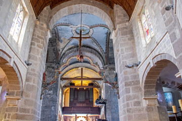 Fototapeta na wymiar Barfleur. Buffet d'orgues de l'église Saint-Nicolas . Manche. Normandie 
