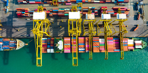 Fototapeta na wymiar The business of the Logistic Delivery Cargo port network import-export Ocean sea Service image background