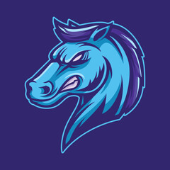 Horse Head Mascot Cartoon Illustration