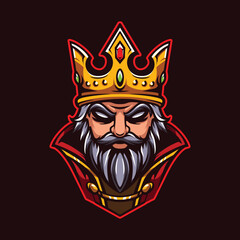 Head King Mascot Cartoon Illustration
