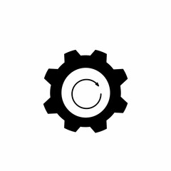 Obraz premium gear icon and arrow showing the direction of movement, business concept of the workflow progress