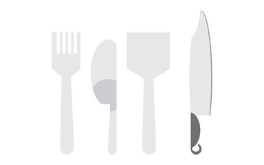  Frying pan and Kitchen utensils,Cooking line icons