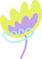 Abstract Organic Floral Shape with simple pattern