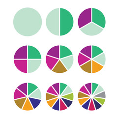 Obraz premium Pie charts set, part segment, infographic template for business report