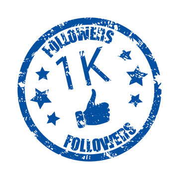 1K followers rubber stamp, vlogger and blogger channel, subscribers and likes